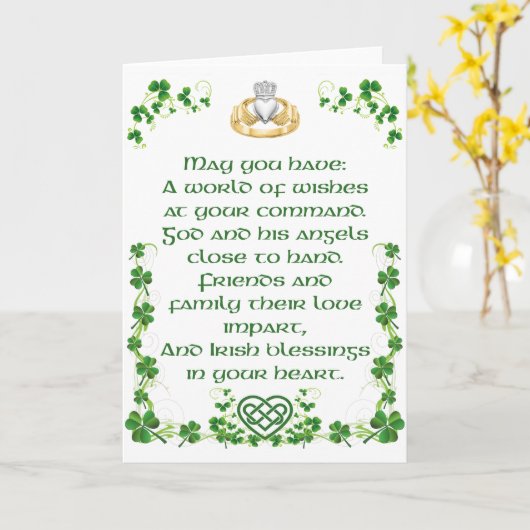 Irish Blessing Kaart uit Ierland Optie 3 (Gele Bloem)