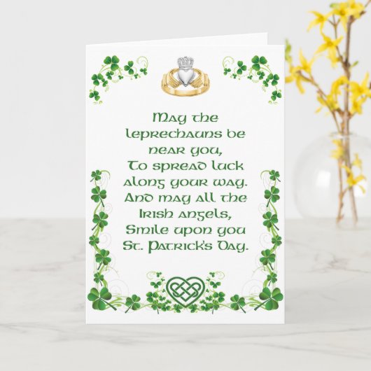 Irish Blessing Kaart uit Ierland Optie 6 (Gele Bloem)