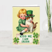 Irish Blessing Kitten Friend Card Kaart (Voorkant)