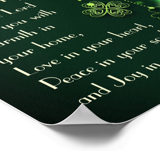 Irish Blessing Love in your hart, Shamrock Design Poster (Hoek)