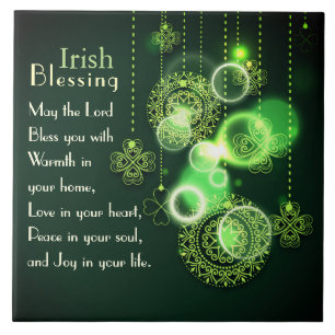 Irish Blessing Love in your hart, Shamrock Design Tegeltje