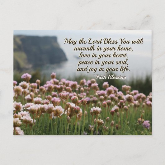 Irish Blessing, Love in Your Heart, Cliffs Ireland Briefkaart (Voorkant)