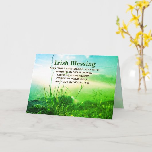 Irish Blessing, Love in Your Heart, Cliffs Ireland Kaart (Gele Bloem)