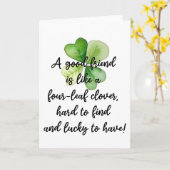 Irish Blessing Lucky 4 Leaf Clover Friendship  Kaart (Gele Bloem)