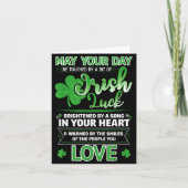 Irish Blessing Lucky Quotes Sayings St. Patrick's  Kaart (Voorkant)