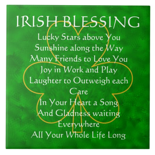Irish Blessing - "Lucky Stars Aboyou"-tegel Tegeltje (Voorkant)