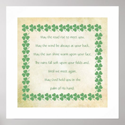 Irish Blessing May over de weg naar jou Poster (Voorkant)