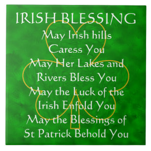 Irish Blessing - "May the Irish Hills Caress You" Tegeltje