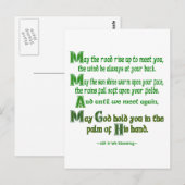 Irish Blessing May the Road Rise to Meet You (Iers Briefkaart (Voorkant / Achterkant)