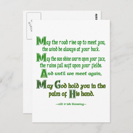 Irish Blessing May the Road Rise to Meet You (Iers Briefkaart (Voorkant / Achterkant)