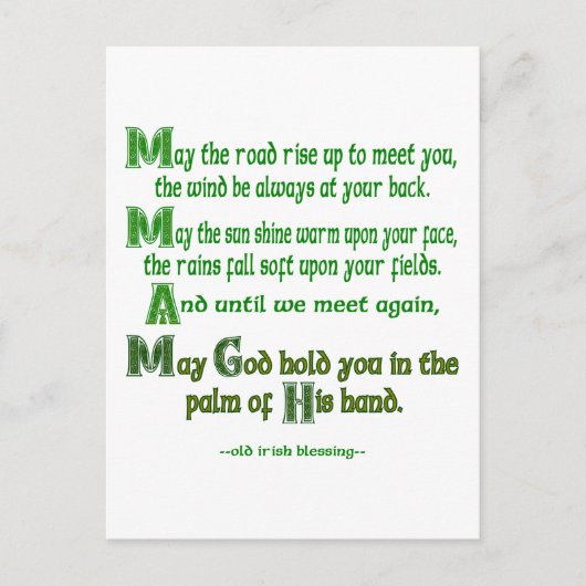 Irish Blessing May the Road Rise to Meet You (Iers Briefkaart (Voorkant)