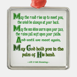 Irish Blessing May the Road Rise to Meet You (Iers Metalen Ornament