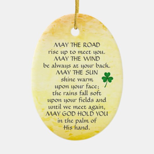 Irish Blessing May the Road Rise Up, gepersonalise Keramisch Ornament (Voorkant)
