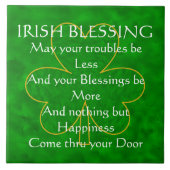 Irish Blessing - "May Your Troubles less" Tile Tegeltje (Voorkant)