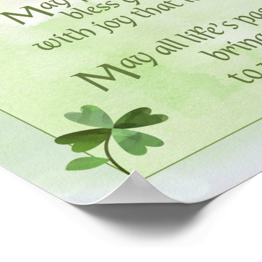 Irish Blessing: mei liefde en lachen Poster (Hoek)