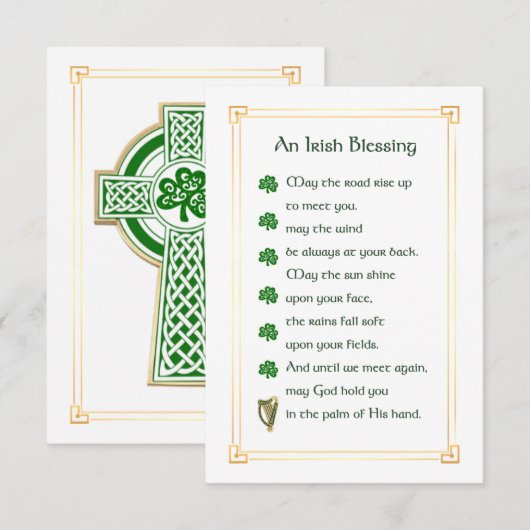 Irish Blessing Memorial Kaart (Voorkant / Achterkant)