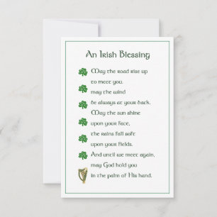 Irish Blessing Memorial Kaart
