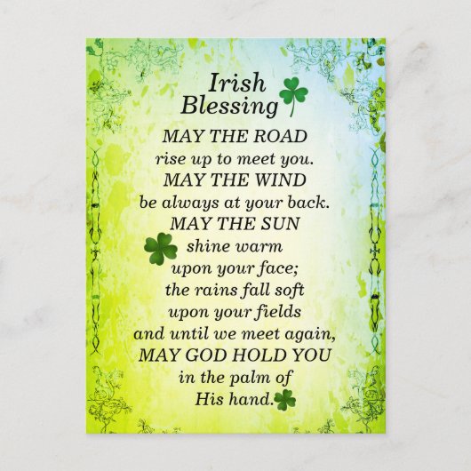Irish Blessing, Moge de weg omhoog om u te ontmoet Briefkaart (Voorkant)