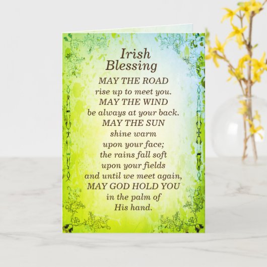 Irish Blessing, Moge de weg omhoog om u te ontmoet Kaart (Gele Bloem)