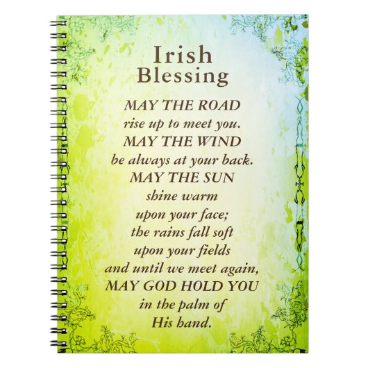 Irish Blessing, Moge de weg omhoog om u te ontmoet Notitieboek (Voorkant)