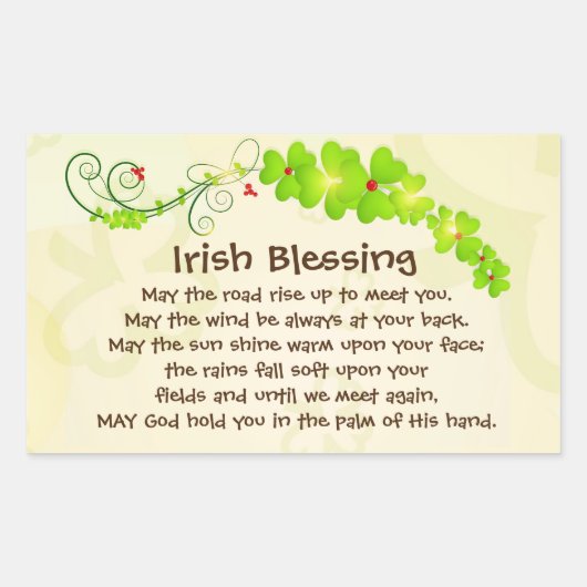 Irish Blessing, Moge de weg omhoog om u te ontmoet Rechthoekige Sticker (Voorkant)