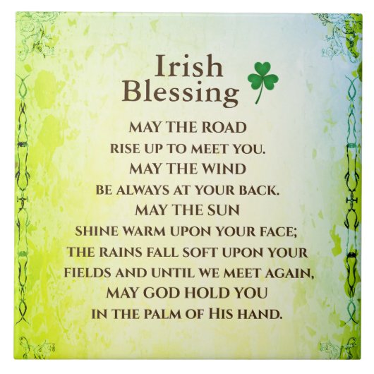Irish Blessing, Moge de weg omhoog om u te ontmoet Tegeltje (Voorkant)
