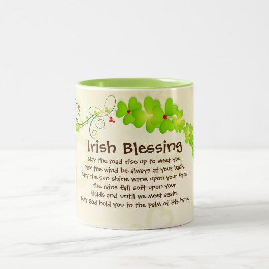 Irish Blessing, Moge de weg omhoog om u te ontmoet Tweekleurige Koffiemok (Center)