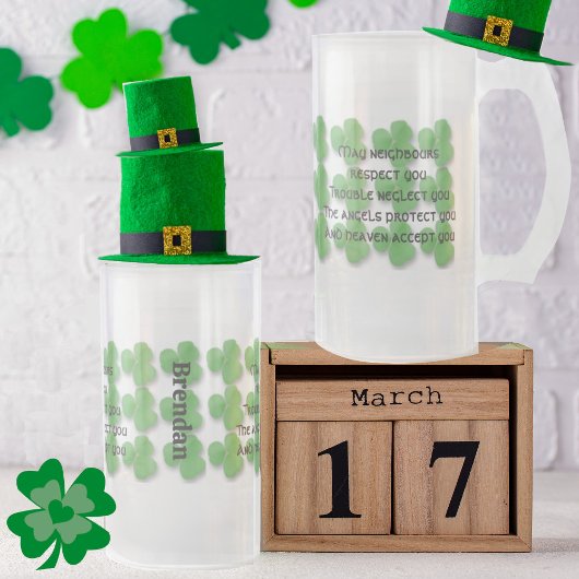 Irish Blessing Mok-May buren respecteren je Matglas Bierpul