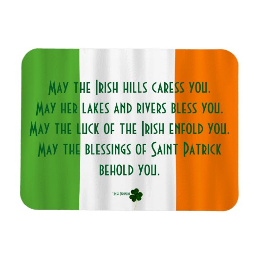 Irish Blessing of St. Patrick Flag Shamrock Magnet Magneet (Horizontaal)