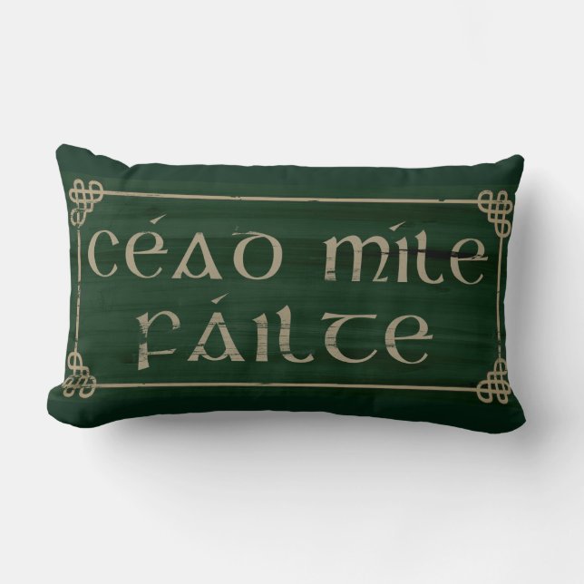 Irish Blessing Pillow Cead Mile Failte Kussen (Voorkant)
