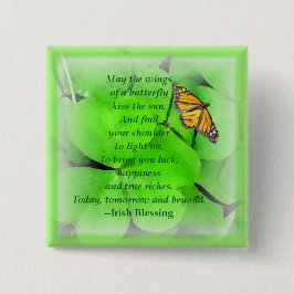 Irish Blessing Pin Vierkante Button 5,1 Cm