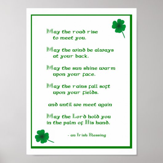 Irish Blessing Poster (Voorkant)