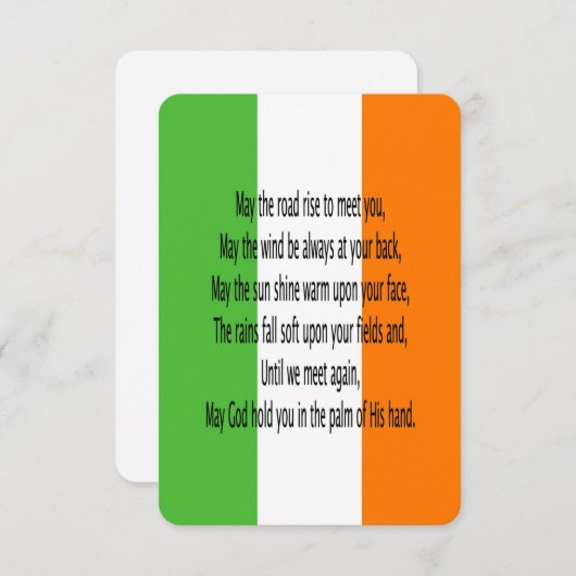 Irish Blessing Prayer Informatiekaartje (Voorkant / Achterkant)