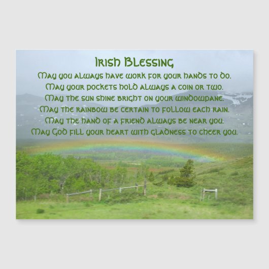 Irish Blessing Rainbow Photo Magnetic Kaart (Voorkant)