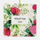 Irish Blessing Red Green Clover Kerstmis Keramisch Ornament (Achterkant)