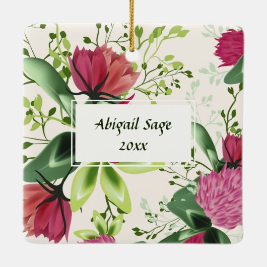 Irish Blessing Red Green Clover Kerstmis Keramisch Ornament (Achterkant)