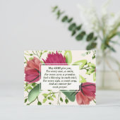Irish Blessing Red Pink Green Clover Floral Briefkaart (Staand voorkant)