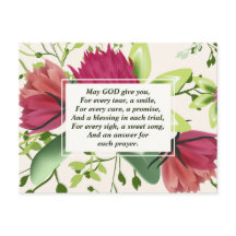 Irish Blessing Red Pink Green Clover Floral