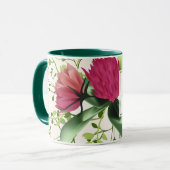 Irish Blessing Red Pink Green Clover Floral Mok (Voorkant links)
