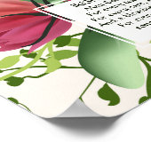 Irish Blessing Red Pink Green Clover Floral Poster (Hoek)