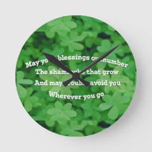 Irish Blessing Ronde Klok