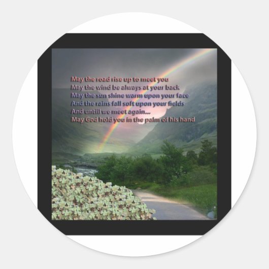 IRISH BLESSING RONDE STICKER (Voorkant)