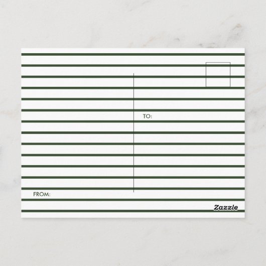 Irish Blessing Sage Green & White Stripe Modern Briefkaart (Achterkant)