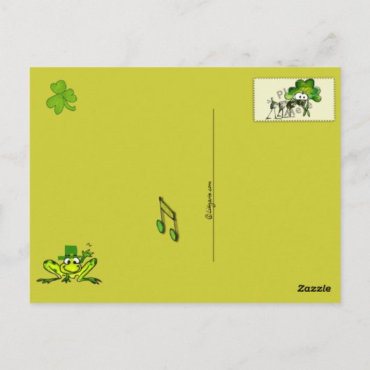 Irish Blessing Schattige Cartoon St. Paddys Briefk Briefkaart (Achterkant)