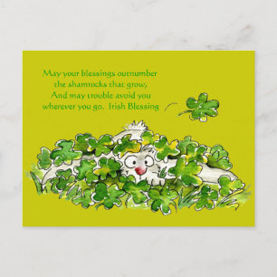 Irish Blessing Schattige Cartoon St. Paddys Briefk Briefkaart