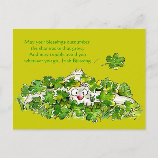 Irish Blessing Schattige Cartoon St. Paddys Briefk Briefkaart (Voorkant)