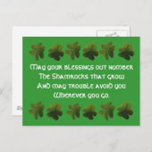Irish Blessing Shamrock Briefkaart (Voorkant / Achterkant)