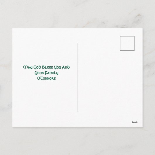 Irish Blessing Shamrock Design gepersonaliseerd Feestdagenkaart (Achterkant)