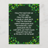 Irish Blessing Shamrock Design gepersonaliseerd Feestdagenkaart (Voorkant)