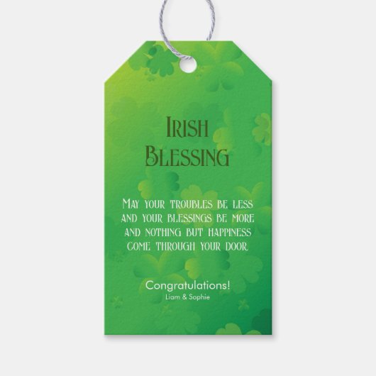 Irish Blessing Shamrock Green Cadeaulabel (Voorkant)